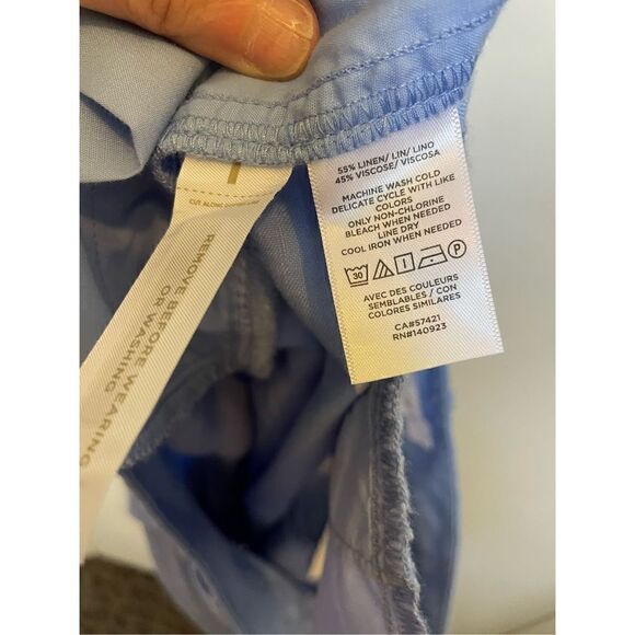 Ann Taylor Loft light blue linen blend high rise shorts Size 10 NWT - Picture 9 of 9